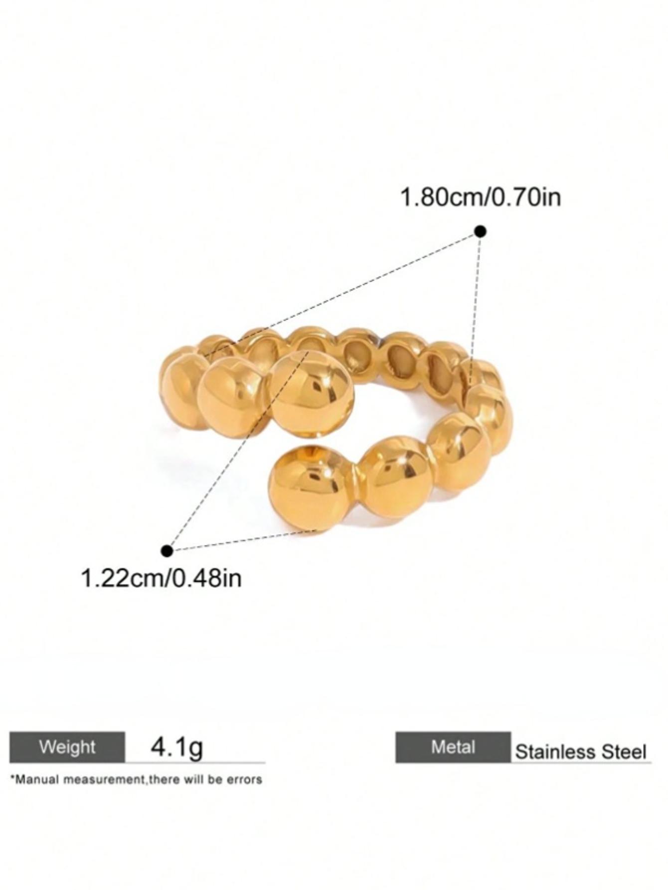 Exquisite Stainless Steel 18K Gold-Plated Open Rings Gold Copper Mixed Color Waterproof Ladies Stainless Steel Zircon resizable