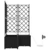 Garden Planter Set 3 Pcs Black 80 X 80 X 142 Cm Plastic