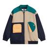 MQD Boys' Color Block Drop Shoulder Baseball Jacket