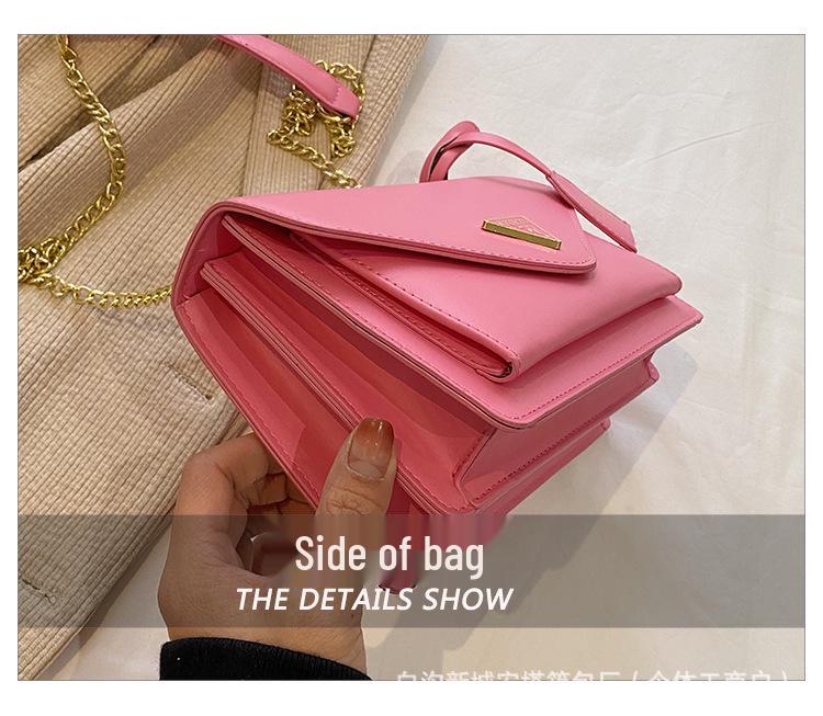 Korean Style Women's Versatile Crossbody Shoulder Bag with High-End Texture and Popular Chain Design