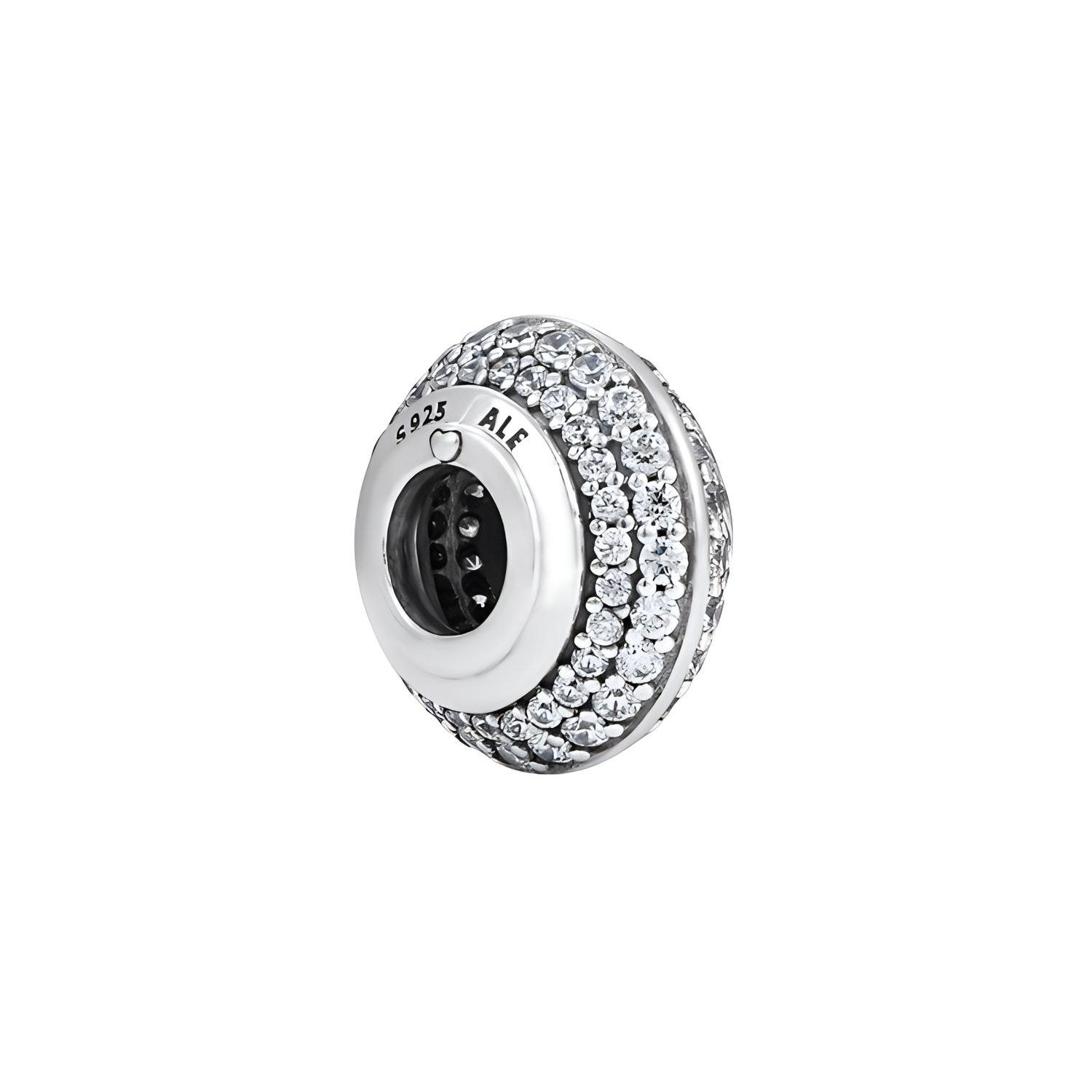 Pandora Silver Sparkling Pavé Charm Unisex Charm 798066CZ Silver