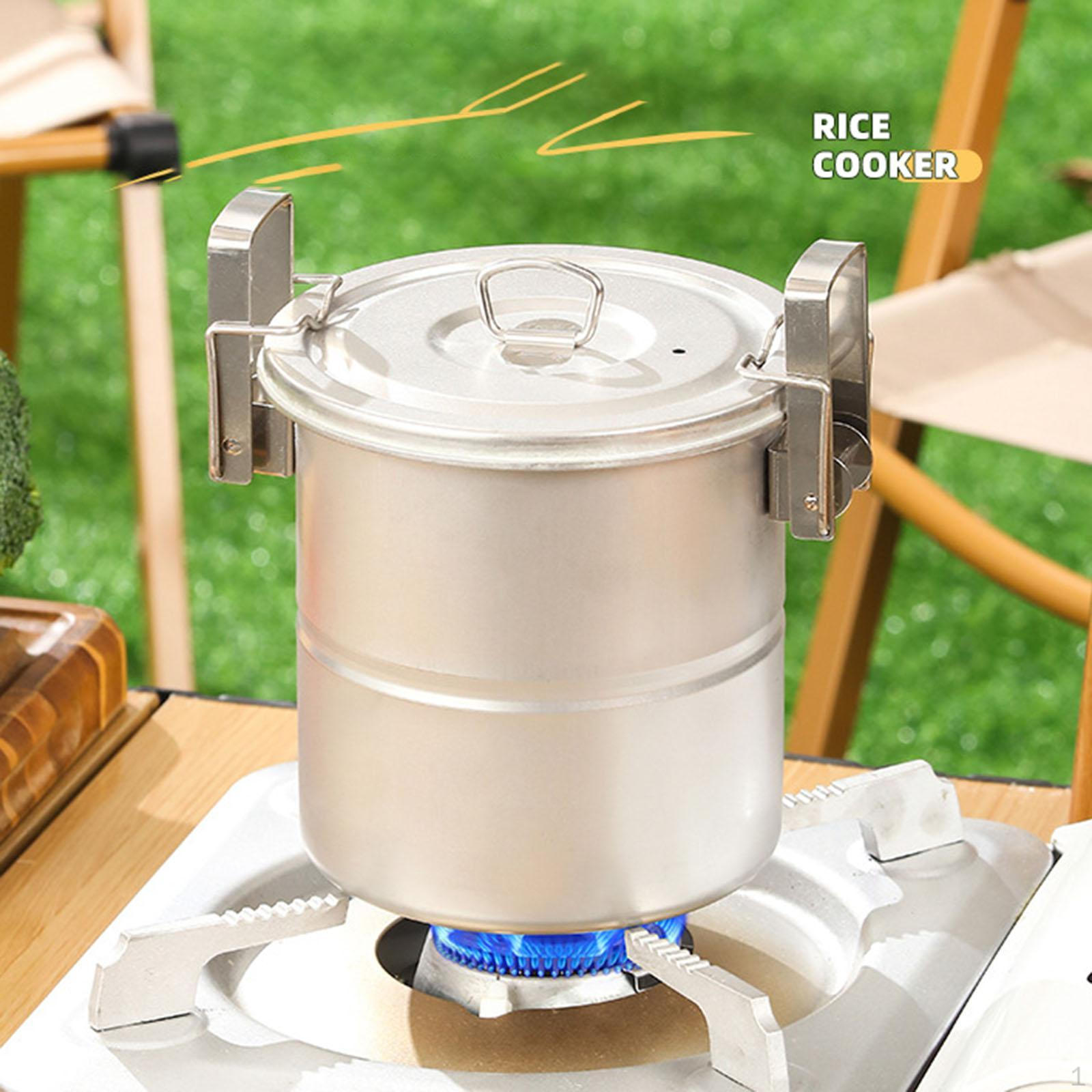 

Походная рисоварка Посуда из нержавеющей стали 304 Портативная маленькая пароварка для приготовления на пару для барбекю 1 to 2 People