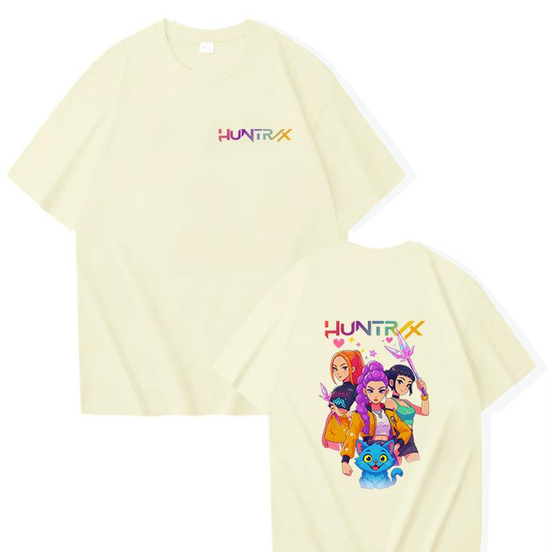 K-POP Demon Hunter Women's Style Sportswear Casual Shirt Men's New Summer T-Shirt Girls' Round Neck Short Sleeve Cartoon Print