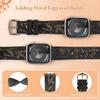 Leather+Silicone for Apple Watch Band 45mm 44mm 40mm 49mm 41mm 38mm Glossy Floral Bracelet Iwatch Series 9 8 7 Se Ultra 2 Strap