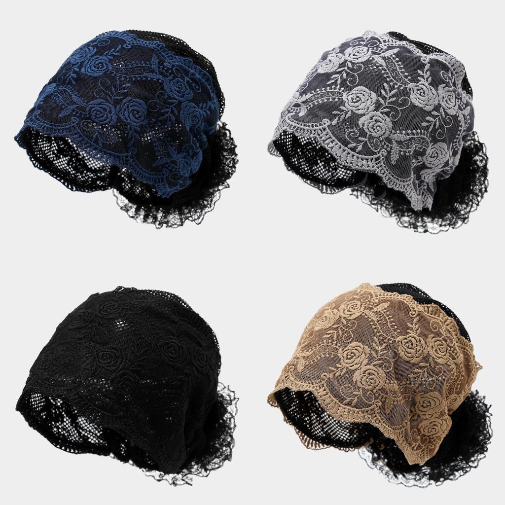 Muslim Lace Floral Beanie Hat Breathable Summer Fashion Cap For Women
