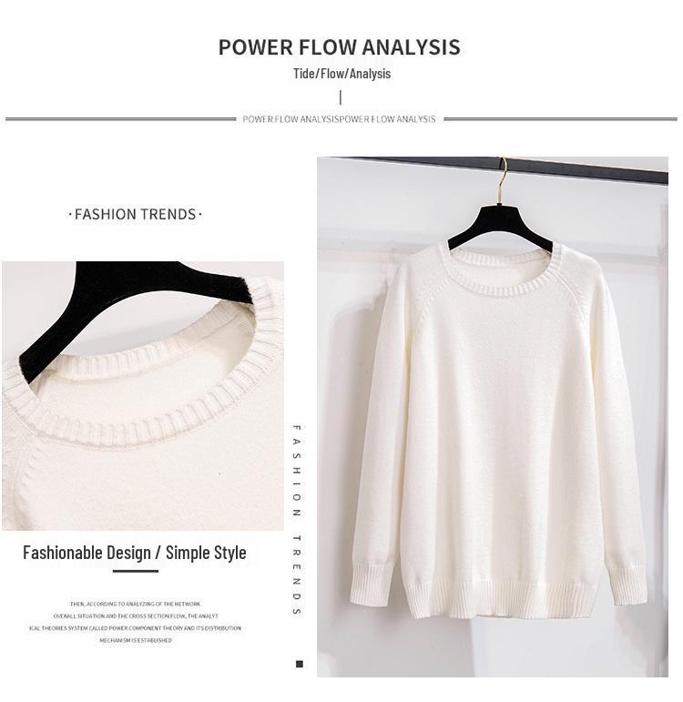 Plus Size Women's Pullover Sweater, Bust 150/160 cm, Round Neck, 200/300 lbs