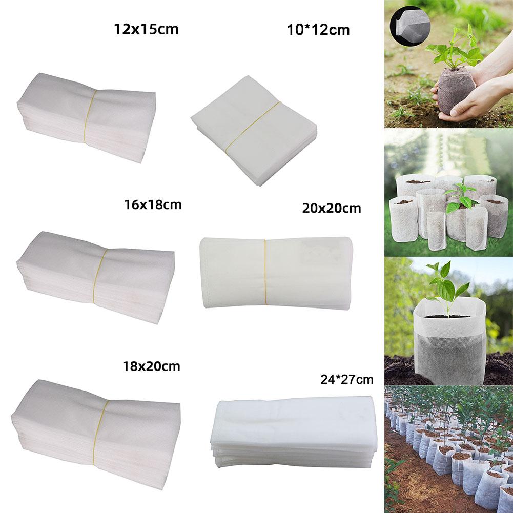 Planting Pocket Nursery Bags 100pcs Biodegradable For Home Tools
