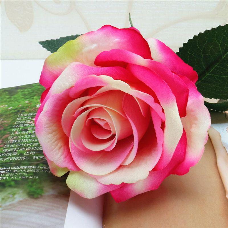 Elegant 5set Artificial Silk Fake Flowers Rose Bouquet For Wedding And Home Decor