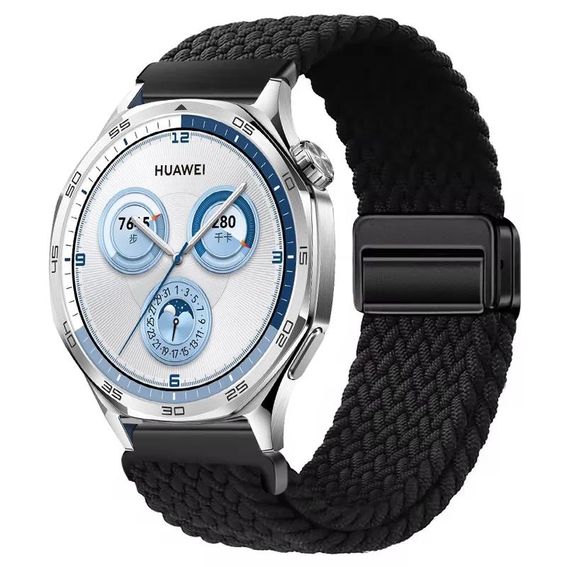 22mm 20mm Braided Nylon Strap For Huawei Watch GT5-4-3-2 Pro 46mm Samsung Watch 7/6/5/4 Magnetic Bracelet For Amazfit GTR4 Band