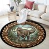 Prehistoric Dinosaur Scene Round Area Rug Under Office Chairs Bedroom Living Room Home Decor