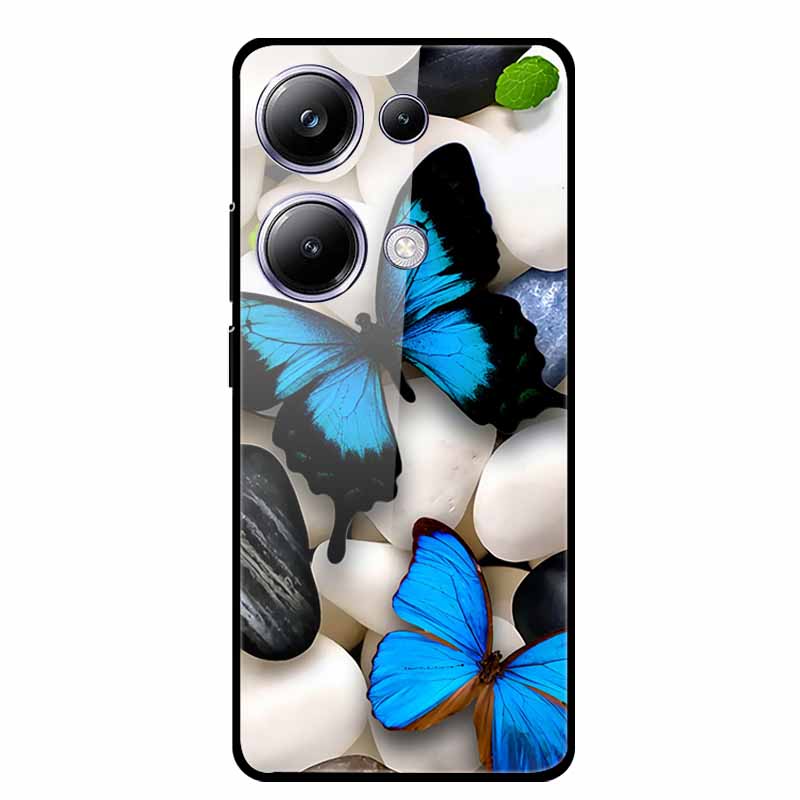 Glass Back Cover For Xiaomi Redmi Note 13 Note13 Pro Case Soft Bumper Hard Tempered Glass Case For Redmi Note 13 Pro Phone Case