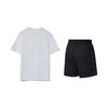 Li-Ning Embroidered Logo Round Neck Pullover Short Sleeve Fashion Breathable Versatile Shorts Casual Sports Suit Unisex Suit AHST821-1+AKSV843-1