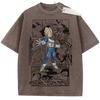 Unisex Beige Washed Vintage T  Shirt Dragon Ball Z Super Saiyan Vegeta Manga Action Scenes High  Quality Fabric for Casual