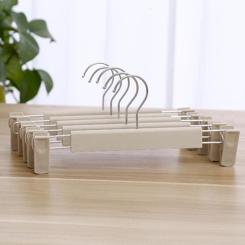 10PCS I KNOW Plastic Frosted Pants Trousers Hanger with Two Clips Kroean Hot Sale Adult Anti-slip Black Display PP Pants Hanger