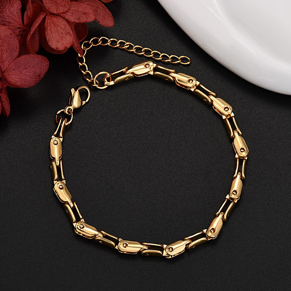 New charms y2k Solid Copper 18K Gold Filled unique Chain Bracelets for Men Women Wedding Party 18+5cm Anniversary gift