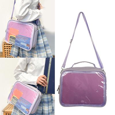 Ita Bag Multi-Purpose Backpack Crossbody Purse Clear Pin Display Bag Messenger Shoulder Bag for Girls Teens Cosplay
