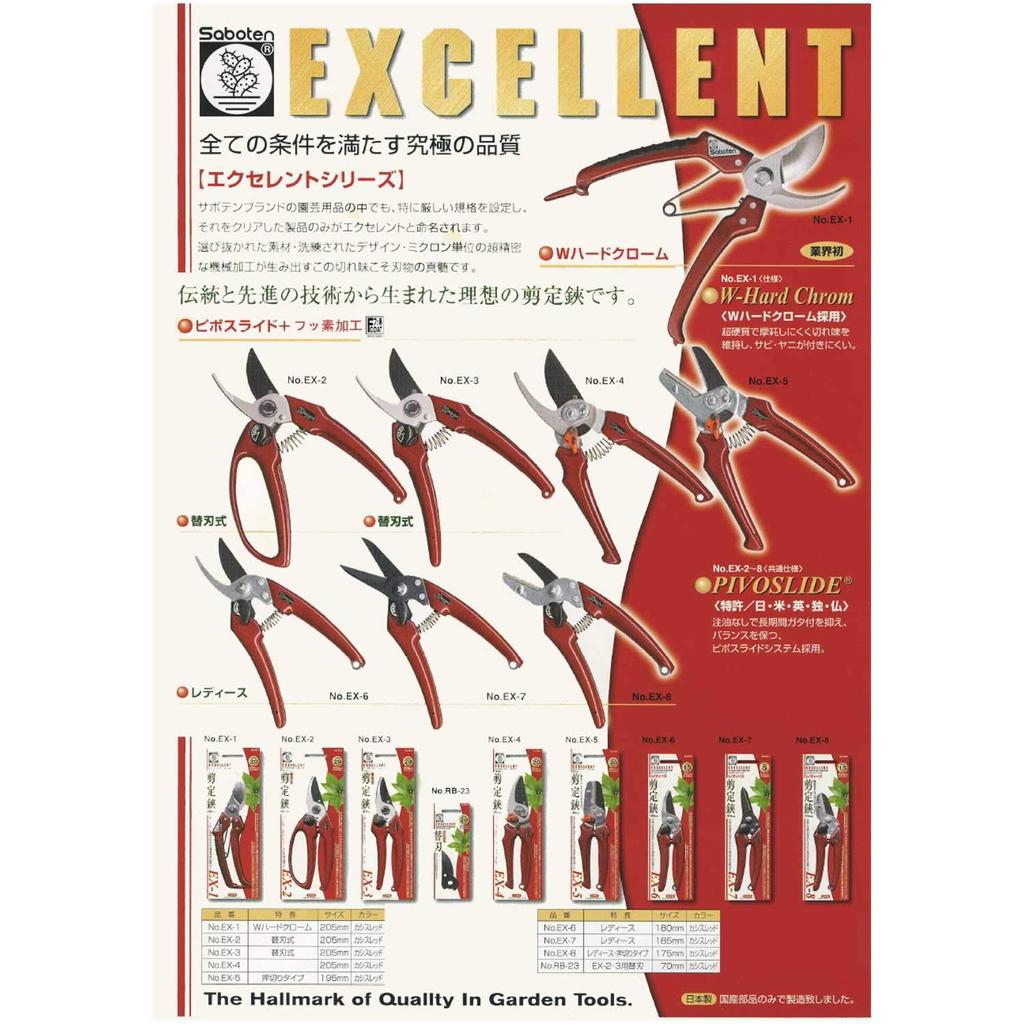 Cactus Excellent Pruning 195mm Shears, Push-Cut Type, EX-5