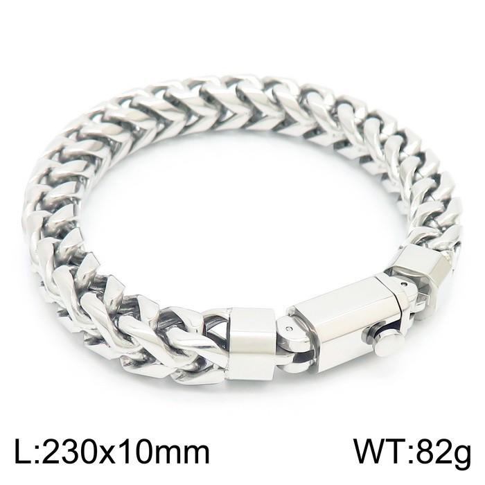 Men's Fashion Titanium Steel Paperclip Chain Bracelet with Spring Buckle