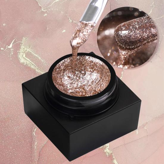 Yousheng 5ml Nail Art Gel Fast Drying Sparkling Safe Ingredients Non-Irritating Easy To Apply Decorative No Odor Nail Art Glue Soak Off UV LED