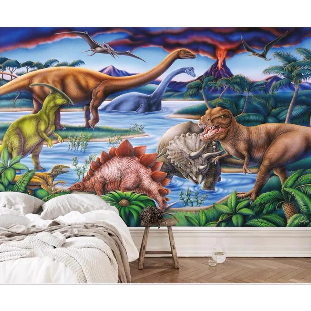 Hand Drawn Park Dinosaur Home Decor 3d Wall Murals Wallpaper