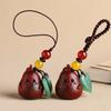 Cartoon Bag Pendant Handmade Rope Wood Phone Chain Cute Pear Key Chain  Unisex