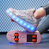 LED Speed Roller Skates for Children Racing Ice Skating Sneaker with Wheels NEW 4 Wheels Roller Skates Shoes for Boys and Girls