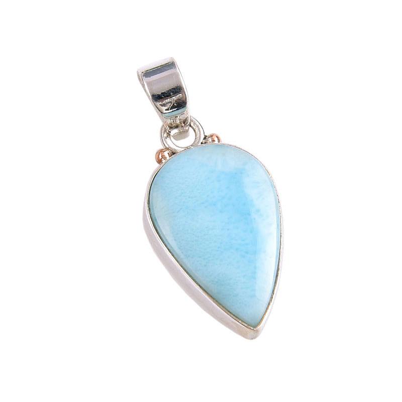 Natural Republic Larimar Gemstone 925 Solid Sterling Silver Pendant 1.25'' V7Y29