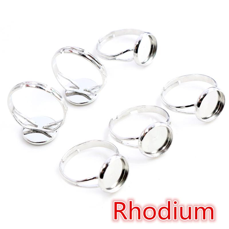 10pcs/lot Adjustable Blank Ring Base Fit Dia 10 12 14 16 18 20 mm Glass Cabochons Cameo Settings Tray Diy Jewelry Making Ring