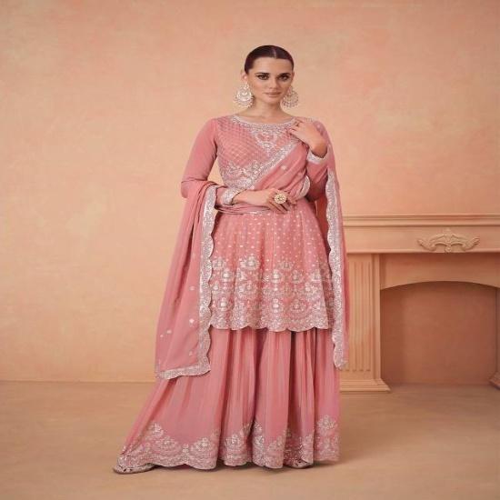Designer Embroidered Sharara Suit Set for Women