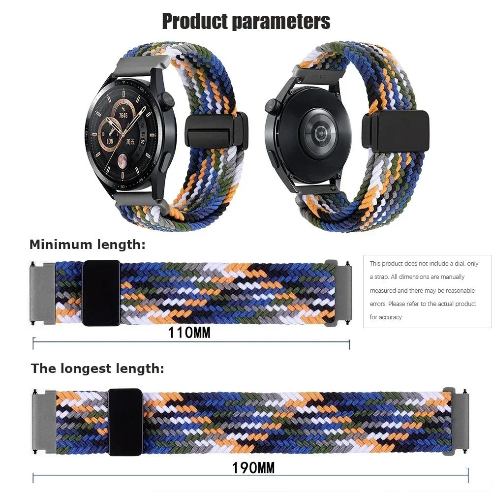 Magnetic Strap for Amazfit BALANCE 2/GTR 4 3 Pro/GTR 2 2e Braided Band for GTS 4 2mini/Bip 6 5/Stratos 3 Nylon 20/22mm Bracelet