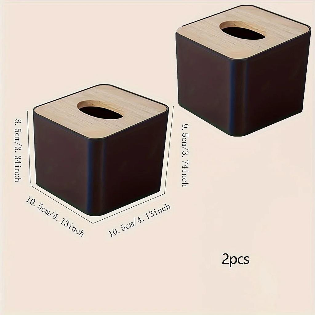 1pc/2pcs-Tissue Box Napkin Holder Case Paper Box Container Bamboo Cover Solid Wood Hotel Storage Box Home Table Decoration