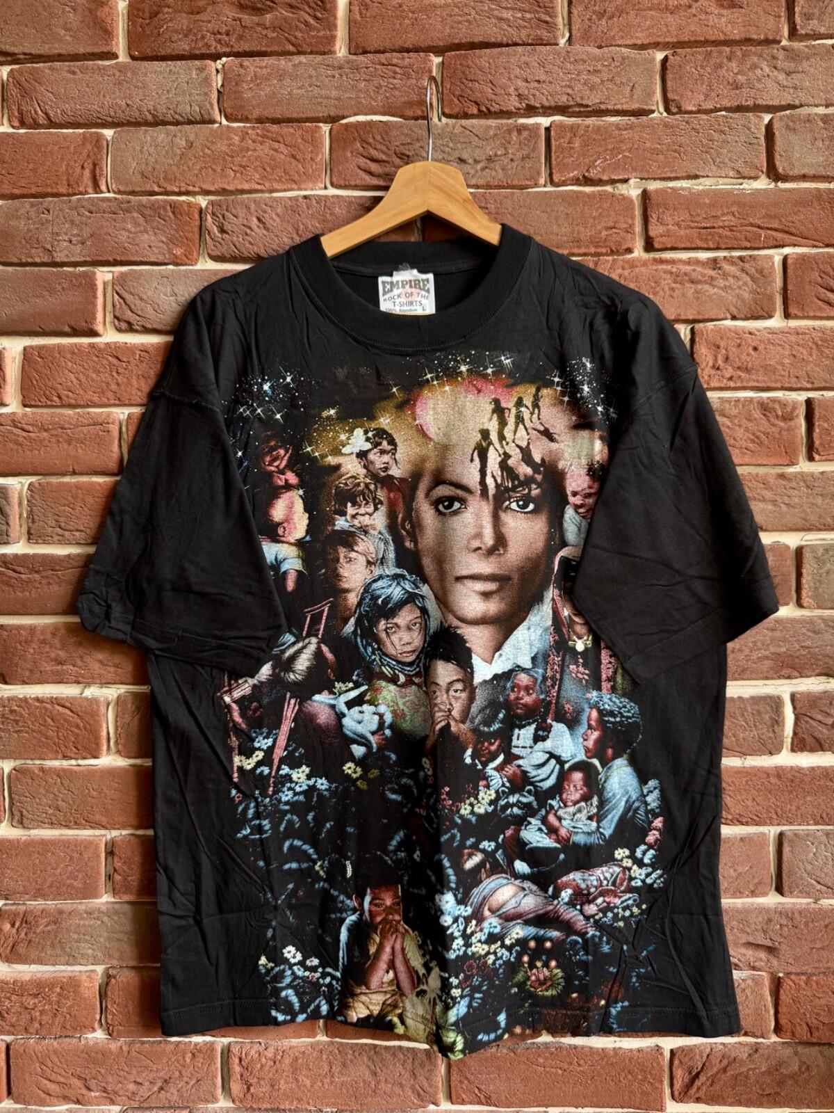 Vintage 90s Michael Jackson Double Sided Pop Music Band Tee L Black Unisex T-Shirt M