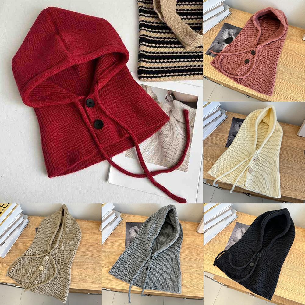 Windproof Half-closed Design Knit Scarf Hat Ladies Beanie