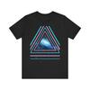 Tričko Galaxie Trojúhelník | Retro Neon Geometrické Vesmírné Unisex Tričko