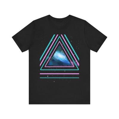 T-shirt Triangolo Galattico | Maglietta Unisex Geometrica Spaziale al Neon Retrò