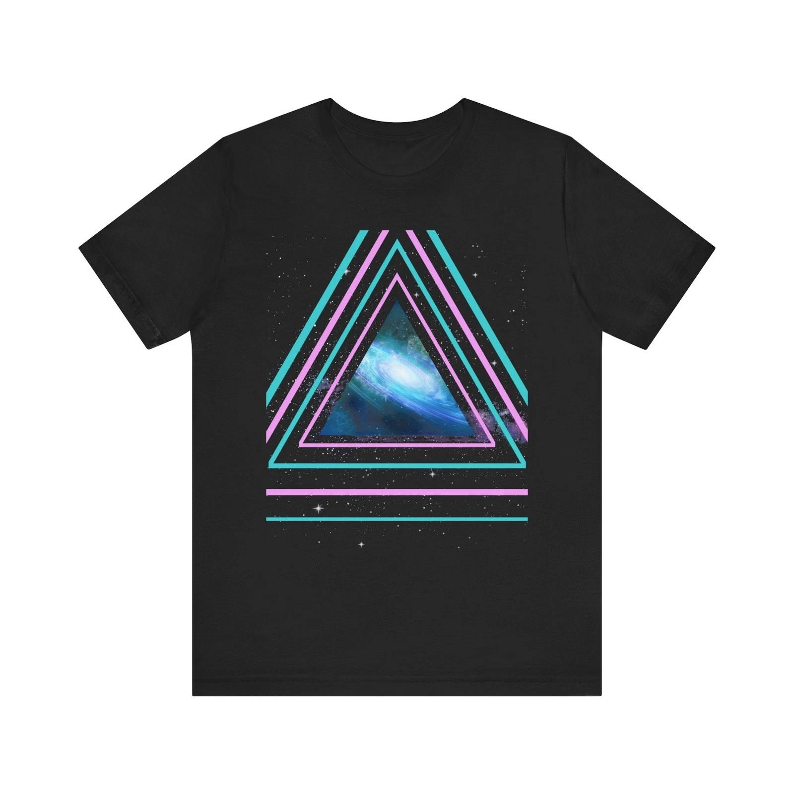 

Galaxy Triangle Tee | Retro Neon Geometric Space Unisex Shirt L