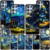 Étui Artistique Nuit Étoilée Van Gogh pour Samsung Galaxy S23 S21 S20 FE S24 S22 Ultra S10 S10e S9 Plus Housse de Téléphone Souple en TPU Noir