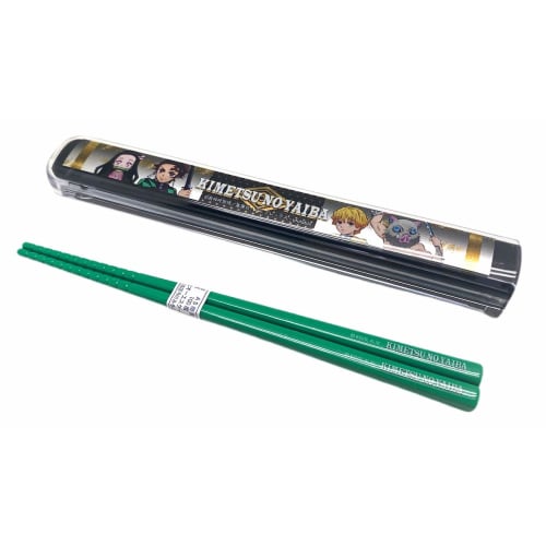 

OSK Demon Slayer: Kimetsu no Yaiba Chopstick Case Set with Pull Lid, HS 11, Dark Brown