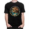 Custom Mens Coat Of Arms Of Mexico T Shirts ShortSleeve Cotton Tshirt Leisure Mexican Flag Seal Tee Loose Fit Clothing