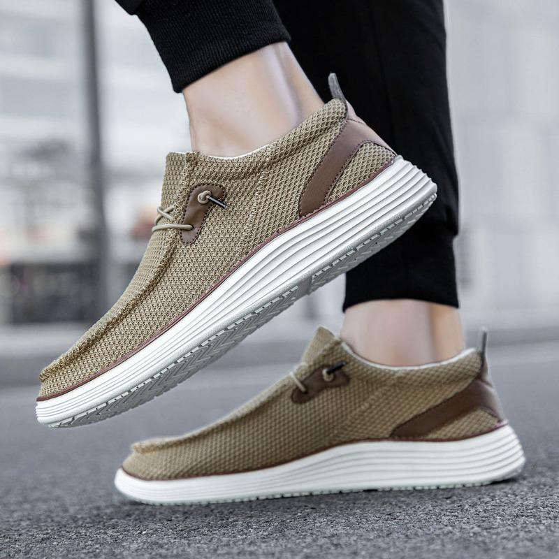 Summer Breathable Men's Loafers Lightweight Casual Slip On Shoes Non-Slip Comfortable Outdoor Vulcanized Leisure Shoes for Men