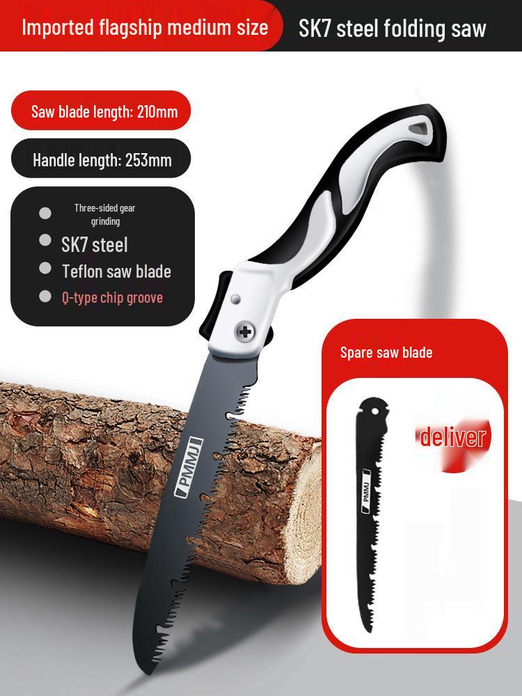 Compact Folding Outdoor Hand Saw - Manganese Steel Blade for Wood & Bamboo