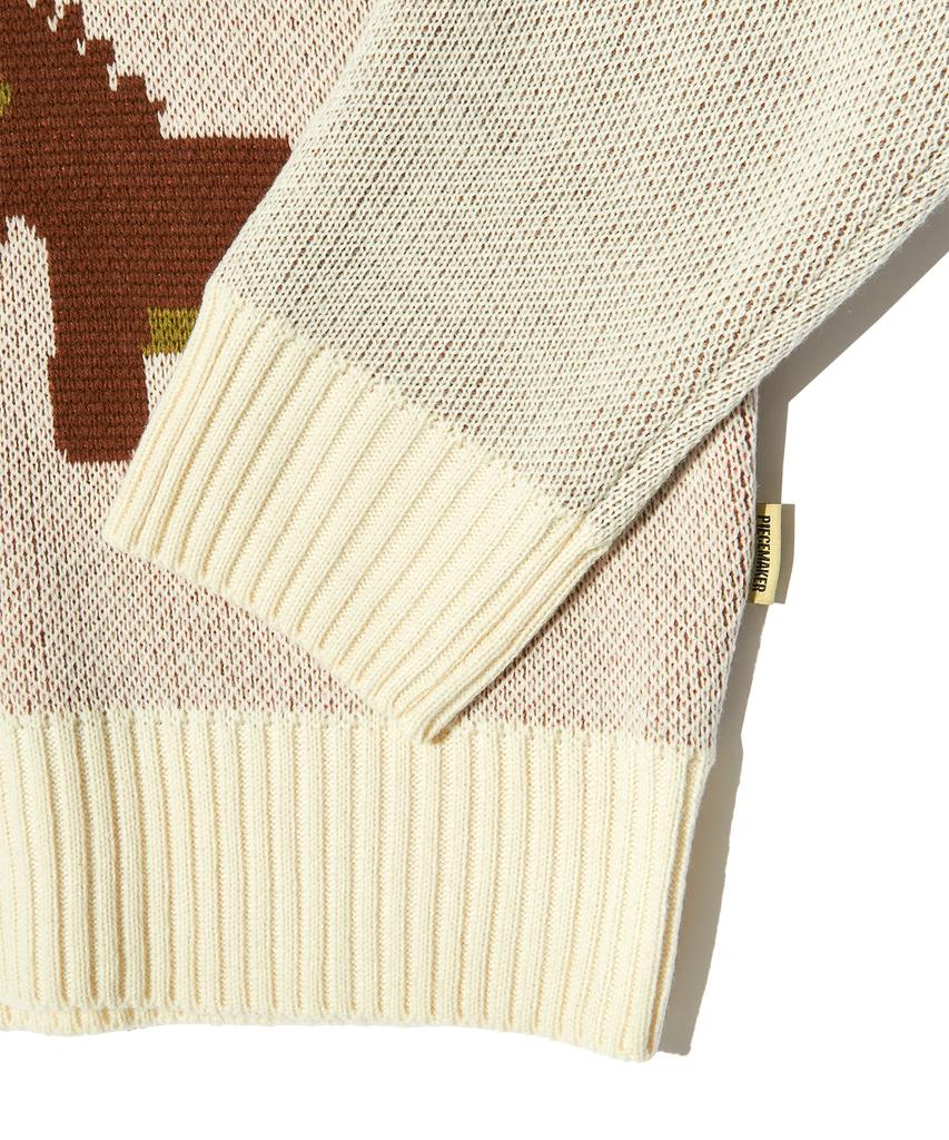PEACE MAKER Donkey Jacquard Knit Pullover (Ivory)