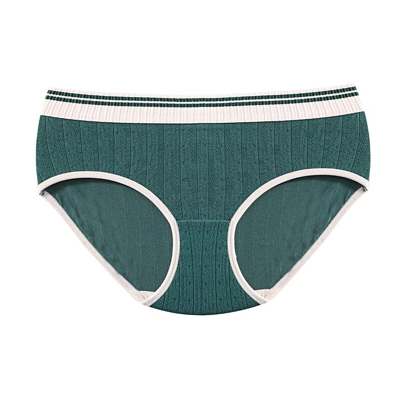 CINOON Women's Maillard Color Mid-Rise Panties Cotton Contrast Color Comfort Panties Trendy Stylish Body-Hugging Underwear