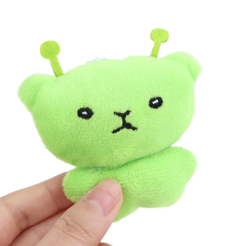 Cute Mini Green Alien Plush Keychains Cartoon Soft Stuffed Doll Keyring Bag Hanging Decoration Car Key Chains Kawaii Gifts