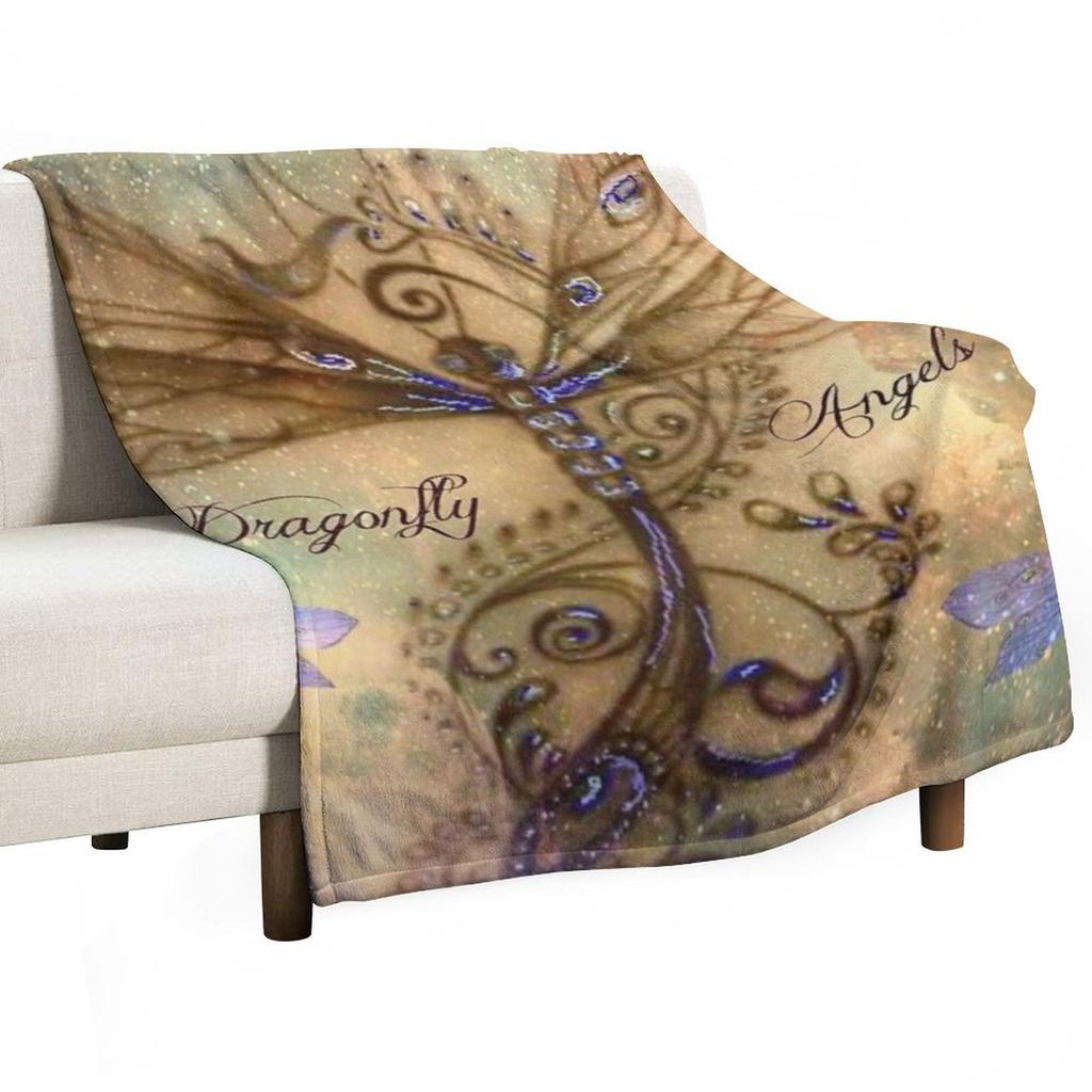 DRAGONFLY ANGELS Throw Blanket Single Heavy Quilt Thermal Blankets