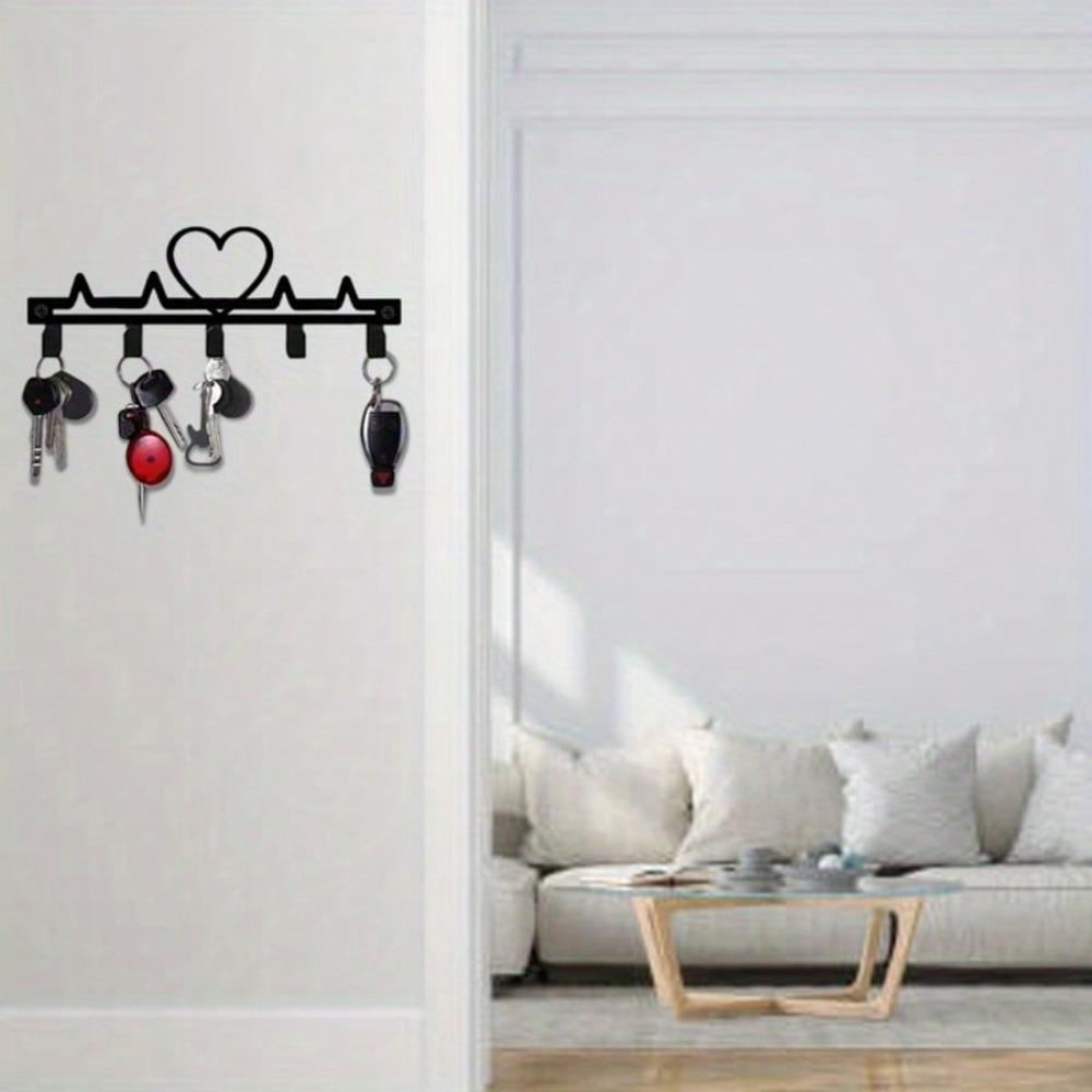 Metal Abstract Heart Key Hook Wall Decor Garage Kitchen Storage Art