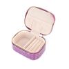 PU Leather Portable Jewelry Box with Zipper - Bracelet, Earrings, Ring Storage