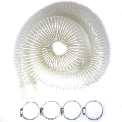 KINOKINO Flexible Hose for Dust Collector, Stainless Steel Hose and Band Set, for DIY Cyclone Dust Collector Parts (Length Approx. 2m, Inner Diameter