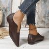 Western Style Elastic Single Shoes, British Style Pointed Toe, Thick Heel, Large Size Chelsea Small Leather Shoes for Women, 2025