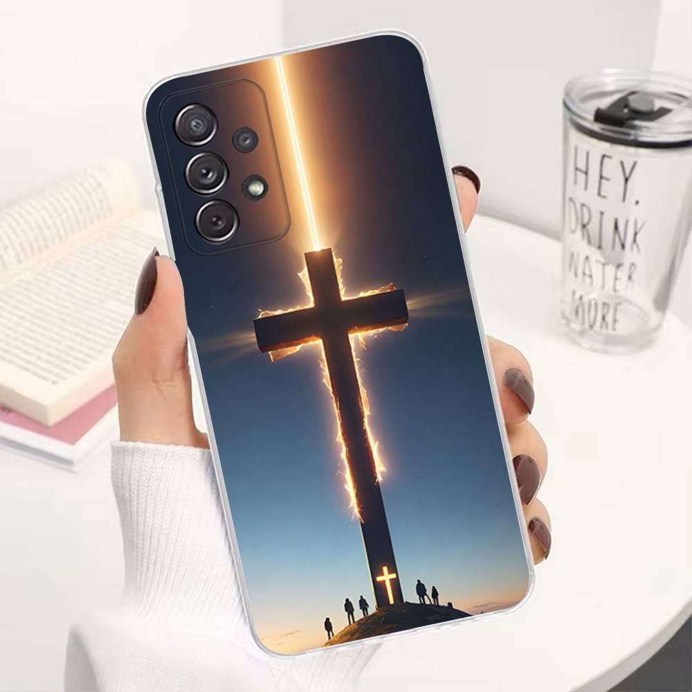 

Art Bible Christian Cross Case For Samsung A51,30,71,S9,Ultra,Lite,S22,21,PIus,10,20,FE,23,Transparent, Silicone SamsungA51